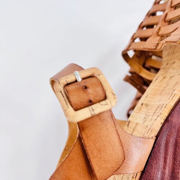 KORKS BY KORK-EASE Marley Strappy Wedge Sandal Size 11 In Brown - Picture 15 of 15